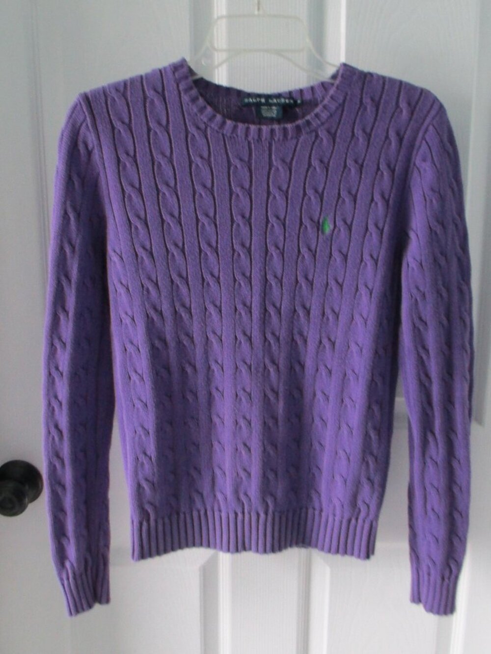 Ralph Lauren purple cable knit sweater